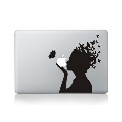 Schmetterling haar Macbook Aufkleber